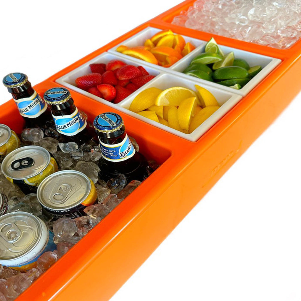 6-Pint Bar Condiment Holder with Angled Face & Ice Compartment