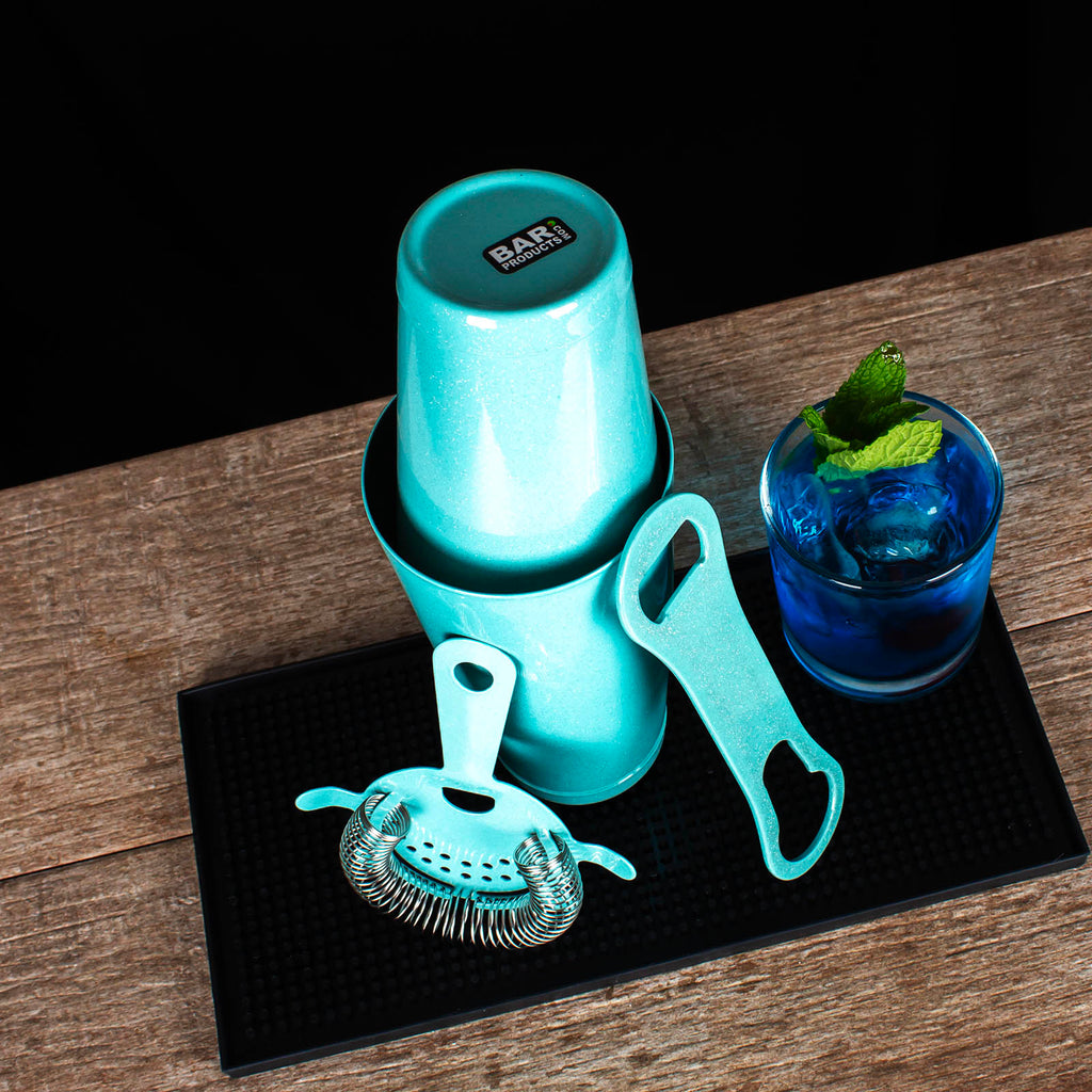 4 Piece Set w/ VRod® Glitter Mint Blue Bar Supplies