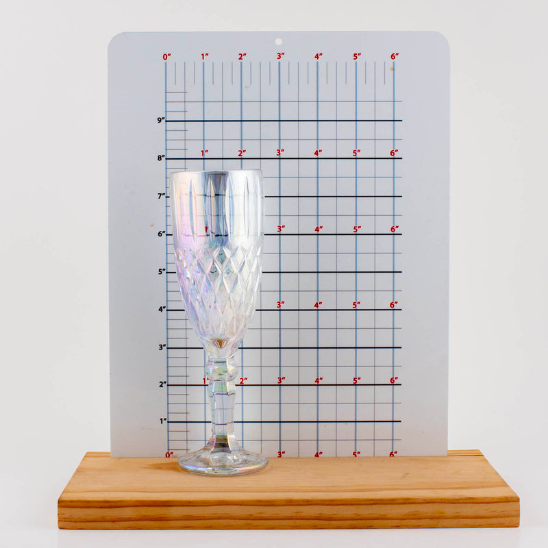 BarConic® Iridescent Diamond Pattern Flute Glass (Quantity Options) - 5.5 ounce