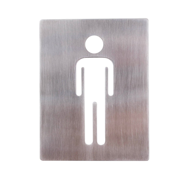 Male Restroom Sign - Stainless Steel - 4" x 5"