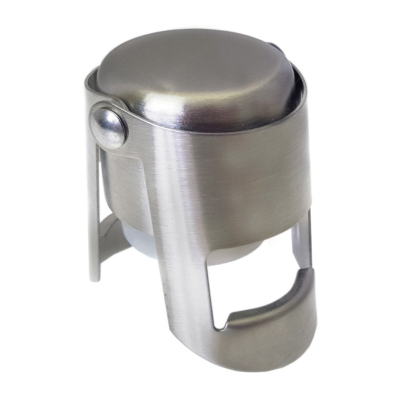 BarConic Button Style Champagne Stopper - Brushed Stainless Steel