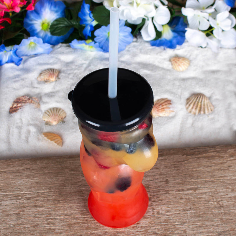 Plastic Parrot Cup with Lid and Straw - 24oz