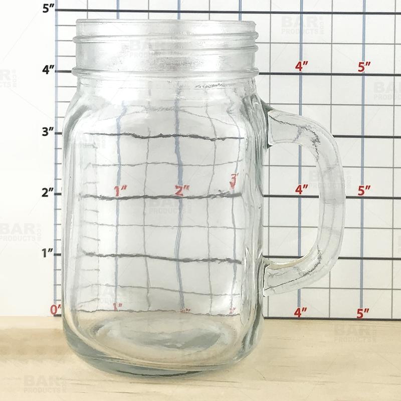 18 oz Square Glass Mason Jar Mug - With Handle - 3 1/4 x 3 1/4 x 5 1/4 -  10 count box