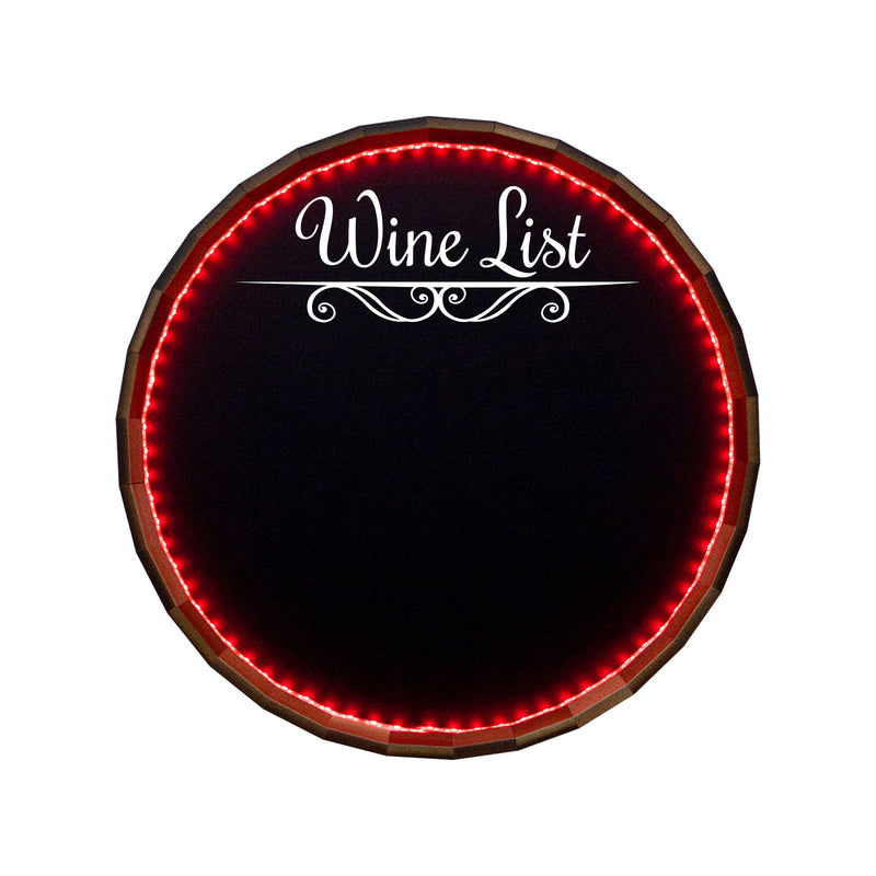 Bar & Menu LED Chalkboard Barrel Top Tavern Signs - Wine List