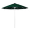 California Umbrella 9' Pole Push Lift SUNBRELLA With White Aluminum Pole - Hunter Green Fabric