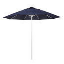 California Umbrella 9' Pole Push Lift SUNBRELLA With White Aluminum Pole - Navy Fabric