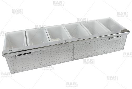 Bar Garnish Tray in Stainless Steel - 6 Compartments