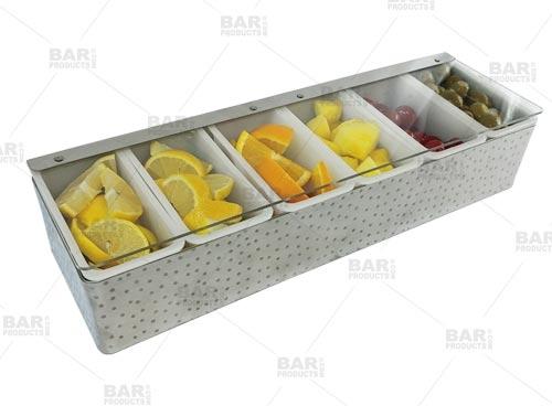 Stainless Steel Condiment Holders (Fruit Trays) 8 Pint Compartment