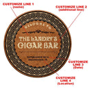 CUSTOMIZABLE Wooden Table Top - Cigar Bar Design - Two Sizes Available