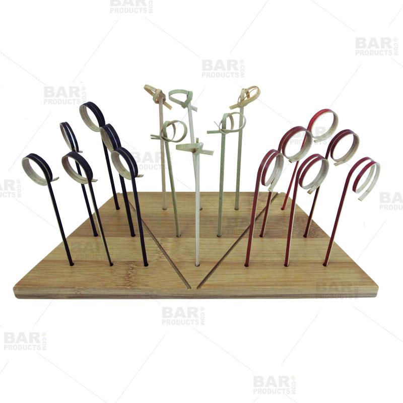 BarConic® Bamboo Cocktail Pick Display - 18 holes