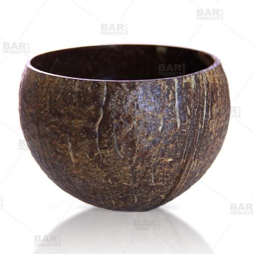 BarConic Real Coconut Cup - Lacquered Coconut Cup w/ Palm Tree Design - Lacquered