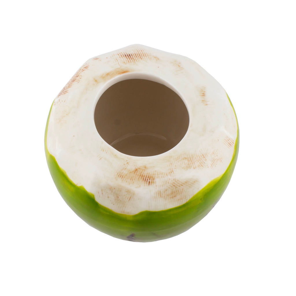 BarConic Real Coconut Cup - Lacquered Coconut Cup w/ Palm Tree Design - Lacquered