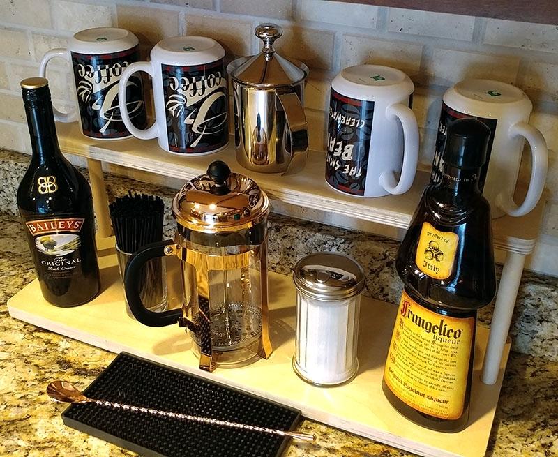 Counter Caddies™ NATURAL 24" STRAIGHT Shelf Barista Theme Bar Supplies