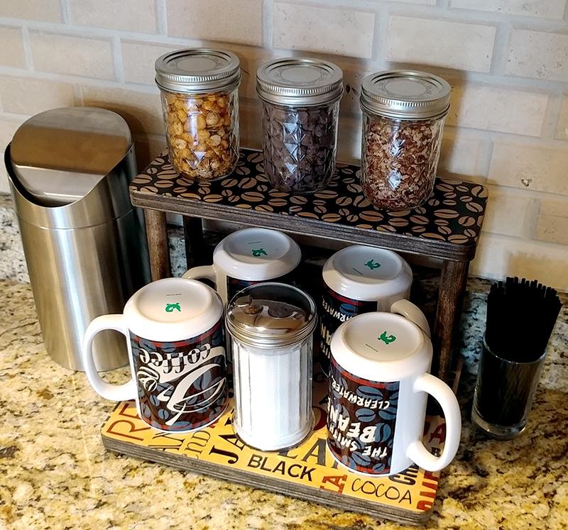 Kitchen Counter Shelf Coffee Organizer Counter Caddies™ BARISTA