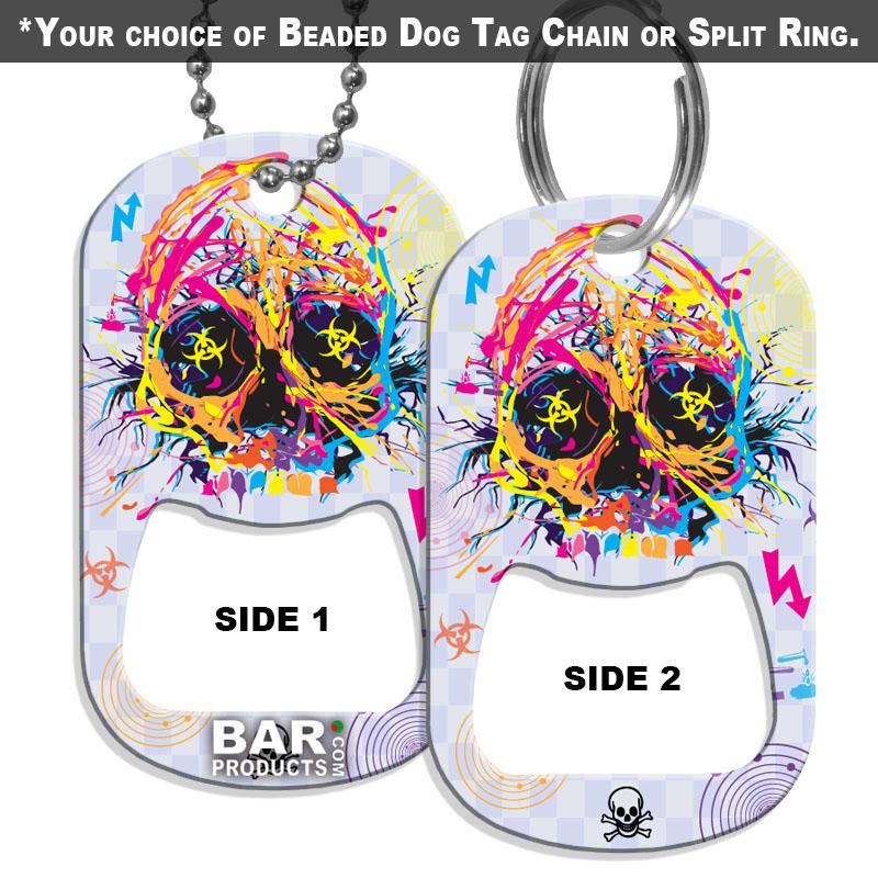 Dog Tag Opener - Radioactive Skull