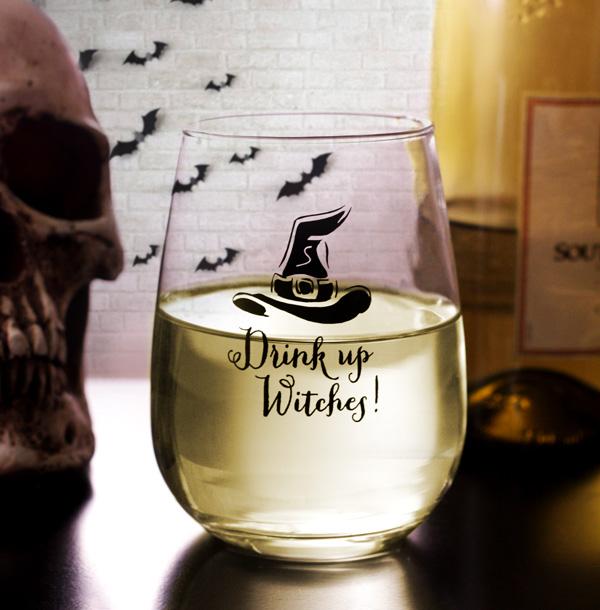 18 Ounce Witchy Stemless Wine Glass Set