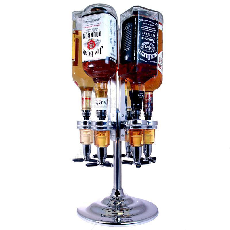 6 Bottle Liquor Dispenser Wall Mounted Cocktail Shaker Stand Wine