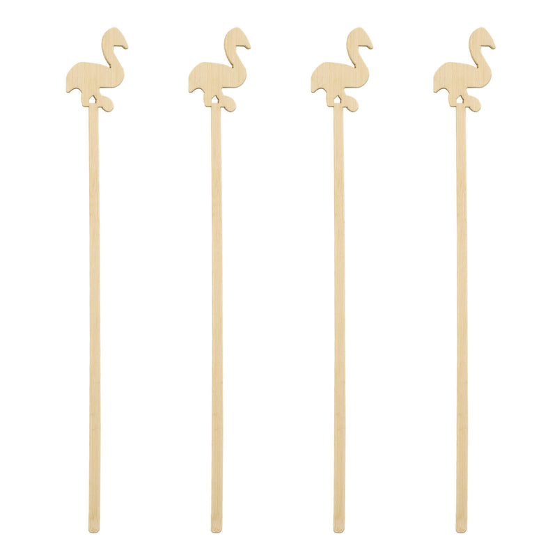 BarConic® Wooden Flamingo Swizzle Sticks - 100 pack
