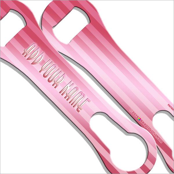 "ADD YOUR NAME"  V-ROD® Bottle Opener – Foil Wrap – Pink
