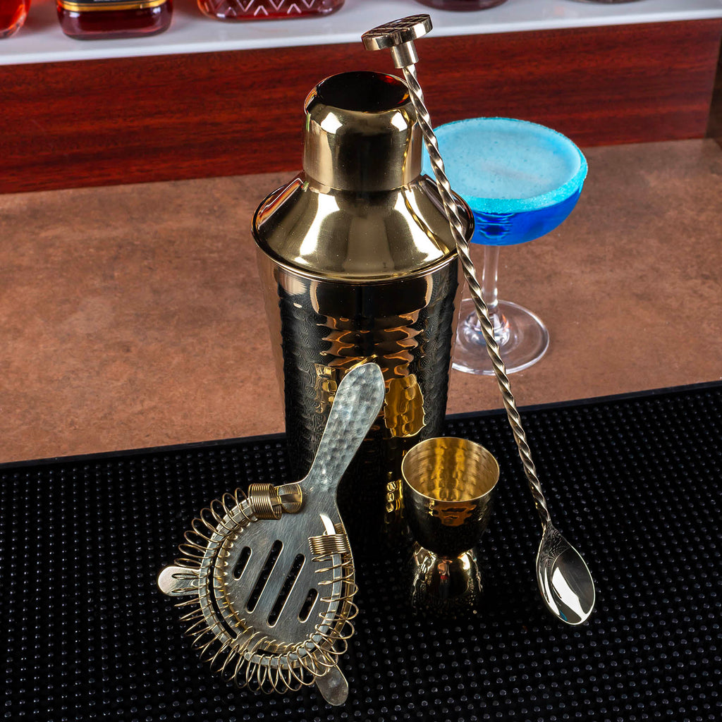 Hammered Gold - Barware Set - 4 Piece – Bar Supplies