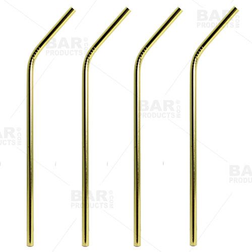 BarConic Stainless Steel Cocktail Straw - 8.5 inch - Single or Pack of 12 Pack of 12