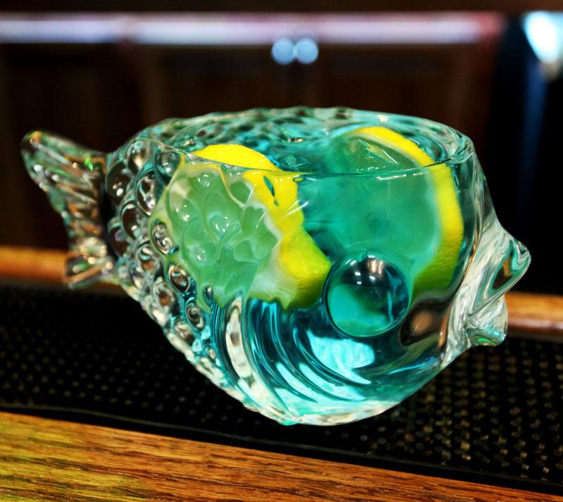 West Virginia Glass Fish Cocktail Pitcher Set