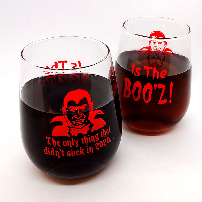 Funny Stemless Wine Glasses Set of 4 (15 Oz)- Funny Novelty Wine Glassware