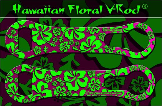 Kolorcoat V-Rod Bottle Opener - Pink and Green Hawaiian