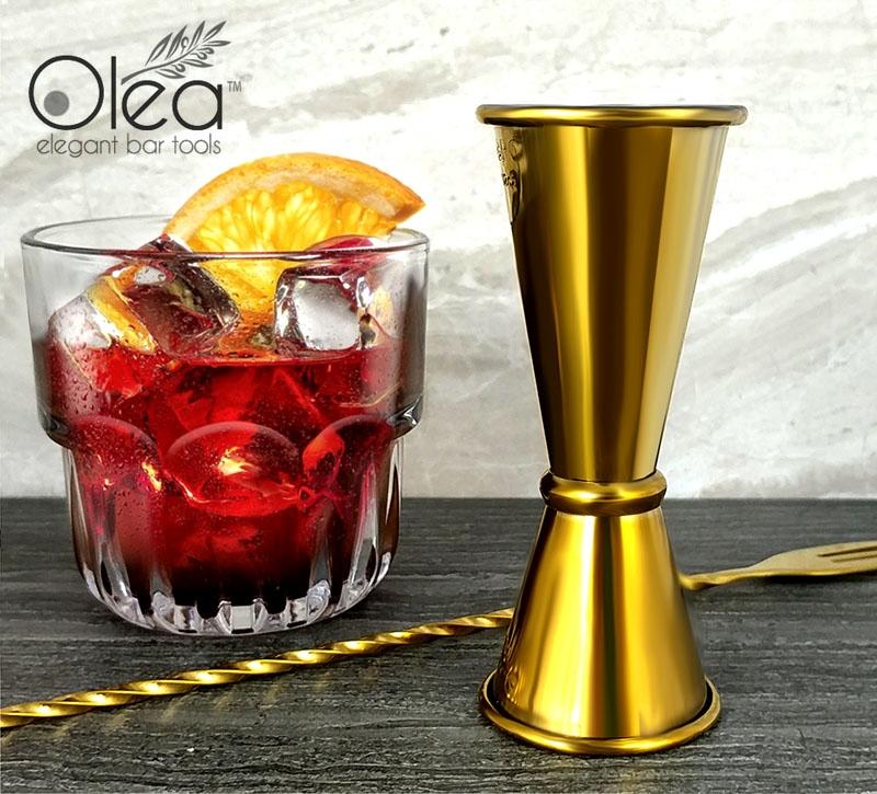 Olea™ Japanese Tall Jigger - Gunmetal Plated - 1oz X 2oz — Bar Products