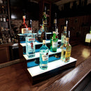 BarConic® LED Liquor Bottle Display Shelf 4 Tier Step Black Liter Professional Commercial