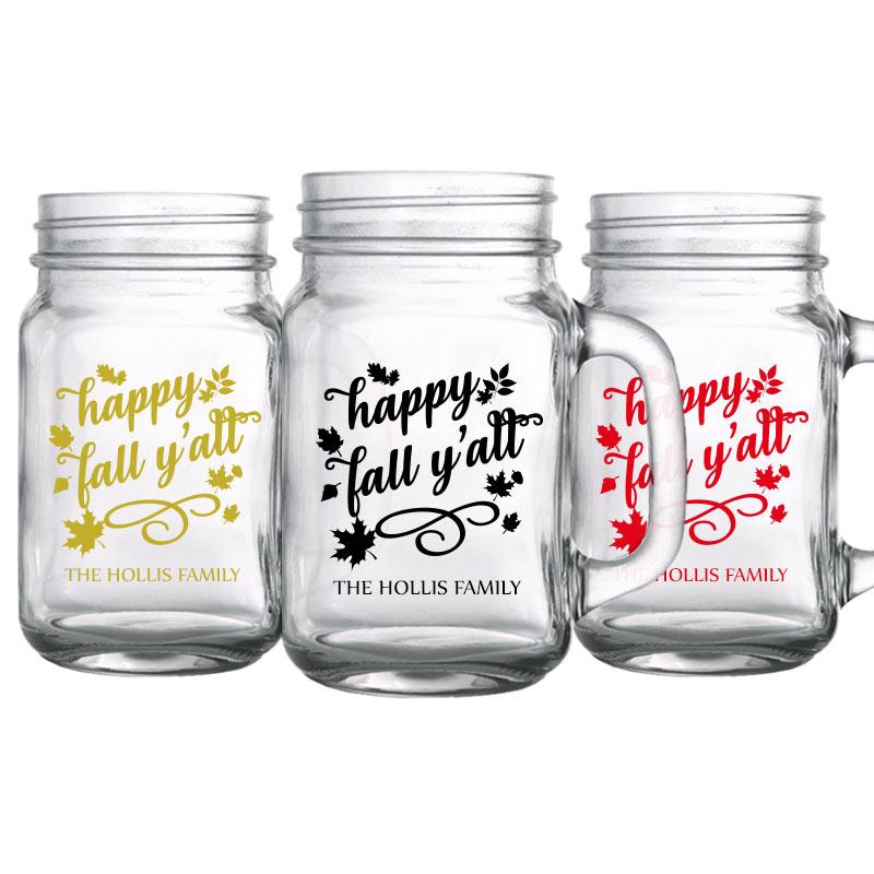 Custom 16 oz. Handle Mason Jars with Lids