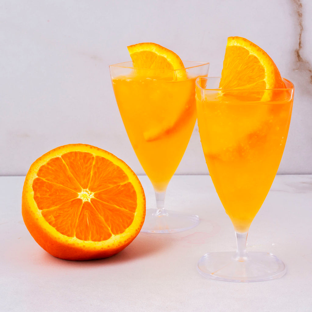 Clear Plastic Mimosa Flutes - 20 Ct.