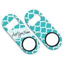 ADD YOUR NAME Mini Bottle Opener – Moroccan Patterns- Teal