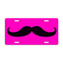 Mustache Themed License Plates - Pink