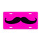 Mustache Themed License Plates - Pink