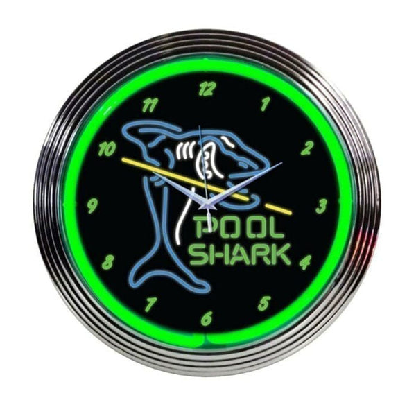 Pool Shark Neon Clock - 15" Diameter