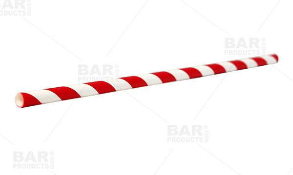 BarConic® Red Stripe Paper Straws - 100 pack