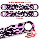 Kolorcoat™ 11" Long COLOSSAL™ Speed Bottle Opener – Flames – Pink / Black