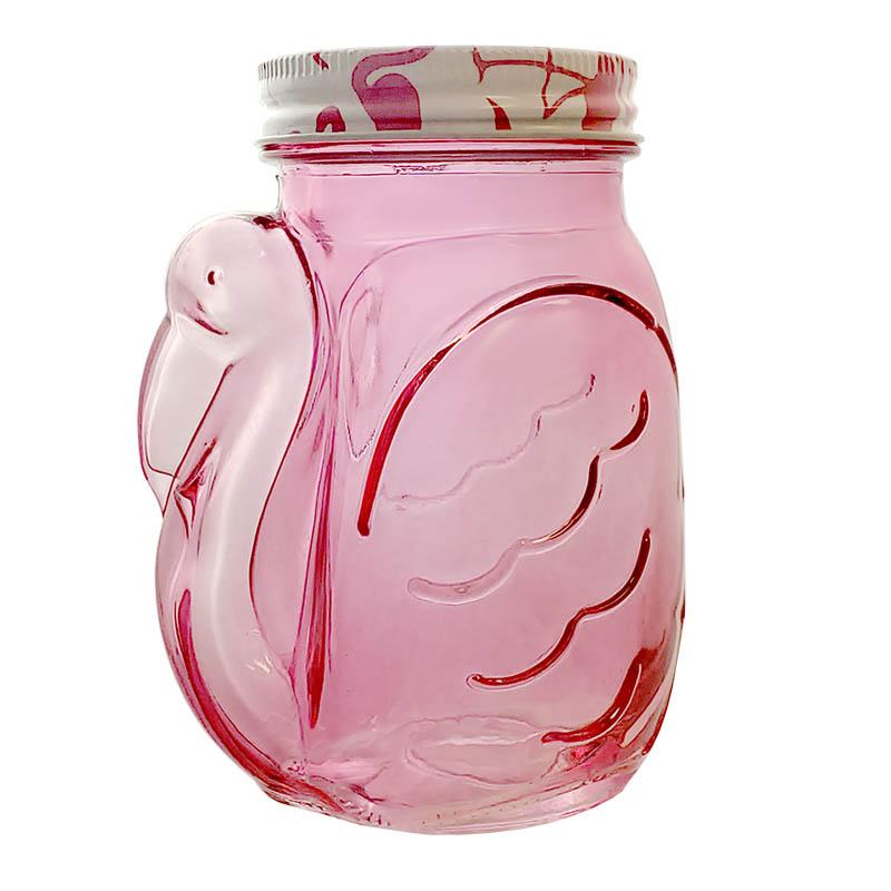 Medium Pink Bent Glass Straws for Pint Mason Jars