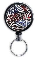 Mirrored Chrome Retractable Reel - Patriotic Cheetah