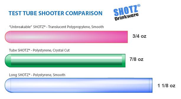 Polystyrene Crystal Cut Tube SHOTZ® / Test Tube Shooters - Pack of 100