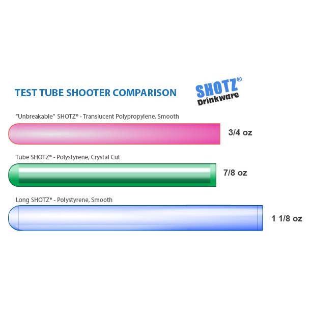 Long SHOTZ® - 7" Smooth Test Tube Shooters (100 Packs)