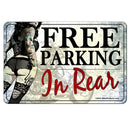 Free Parking In Rear Kolorcoat™ Metal Bar Sign 12" x 18"