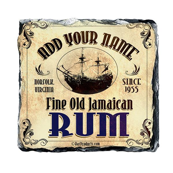 Rum Themed CUSTOMIZABLE Rock Slate Coaster