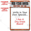 Dry Erase Specials Sign - ADD YOUR NAME - Brick Wall Template