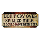Wood Plaque Kolorcoat™ Bar Sign - Spilled Milk