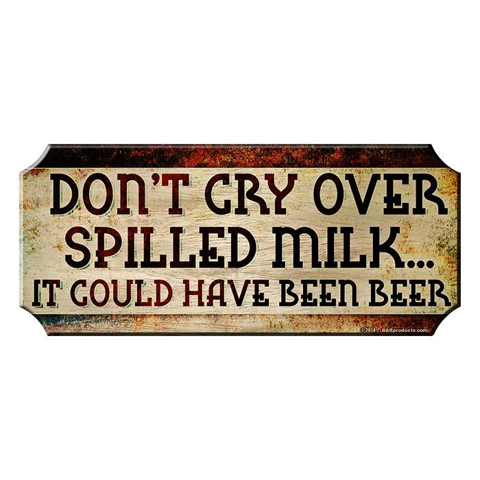 Wood Plaque Kolorcoat™ Bar Sign - Spilled Milk