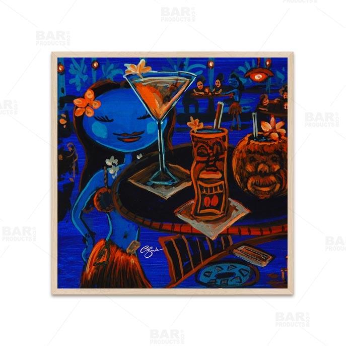 Blue Tiki Bar Square Wooden Table Top - Two Sizes Available