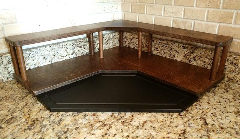 Counter Caddies™ - STAINED finish - CORNER Shelf - Culinary