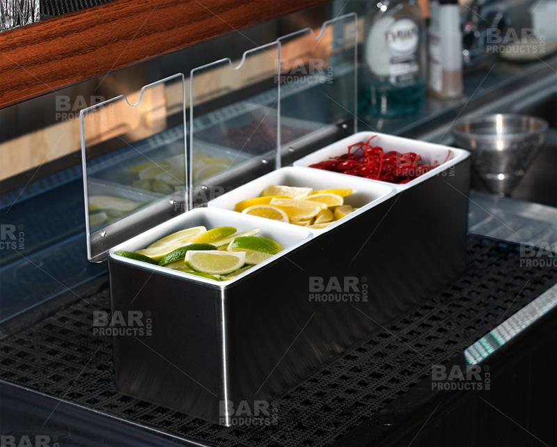 Stainless Steel Condiment Holders (Fruit Trays) 8 Pint Compartment